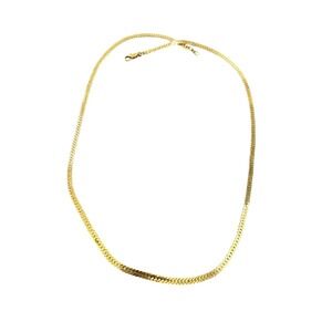 Gold Tone Herringbone Chain‎ Necklace Clasp 24"
